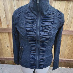 Zella women's zip front heather grey jacket XS